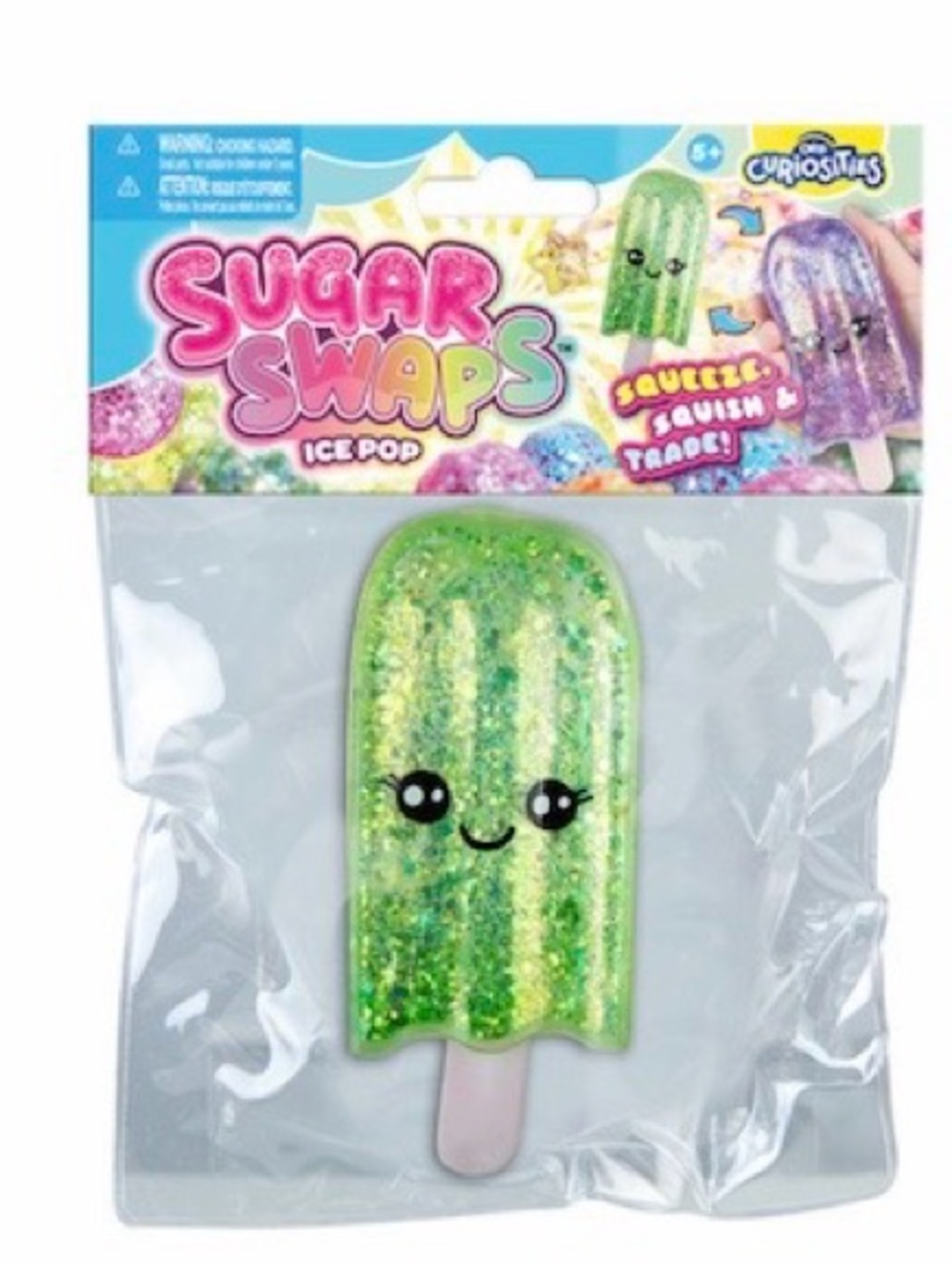 Viral Sugar Swaps Green Glitter Ice Pop Squishy